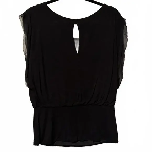 White House Black Market Black Sleeveless Blouse Size L - Picture 5 of 5